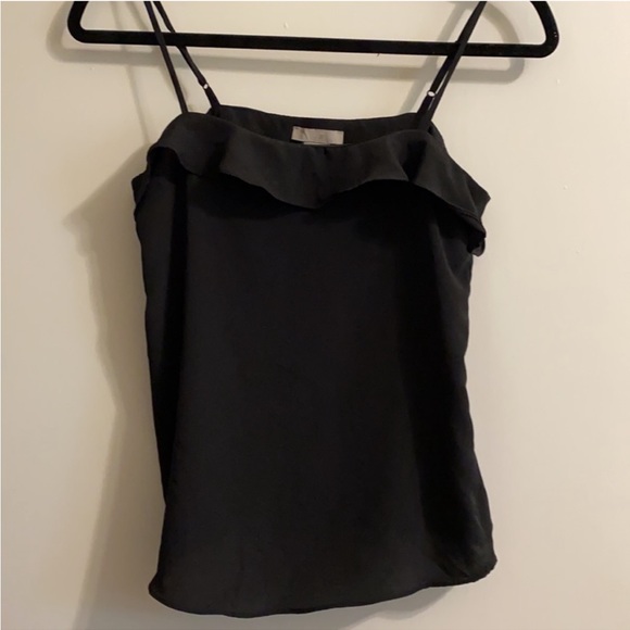 Black H&M summer top with ruffled - Picture 4 of 5